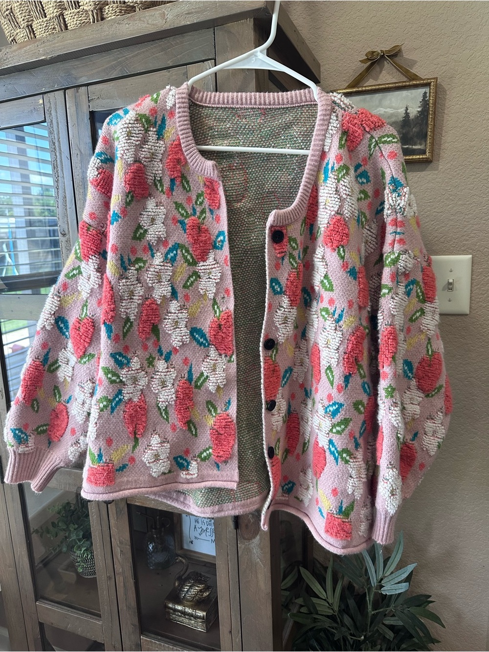 Floral cardigan sweater